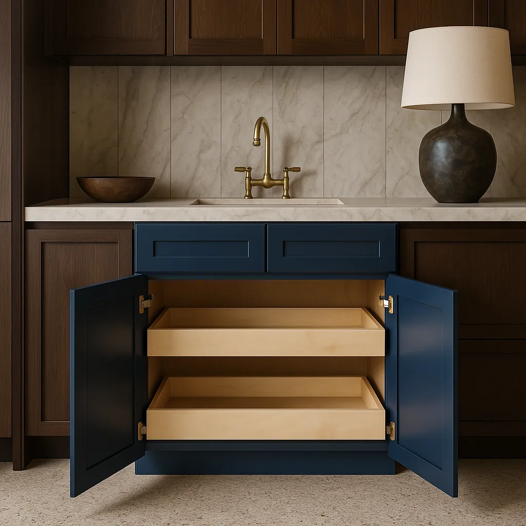 Home Decorators Collection Newport Mythic Blue Kitchen Base Cabinet, photo 3 of 3