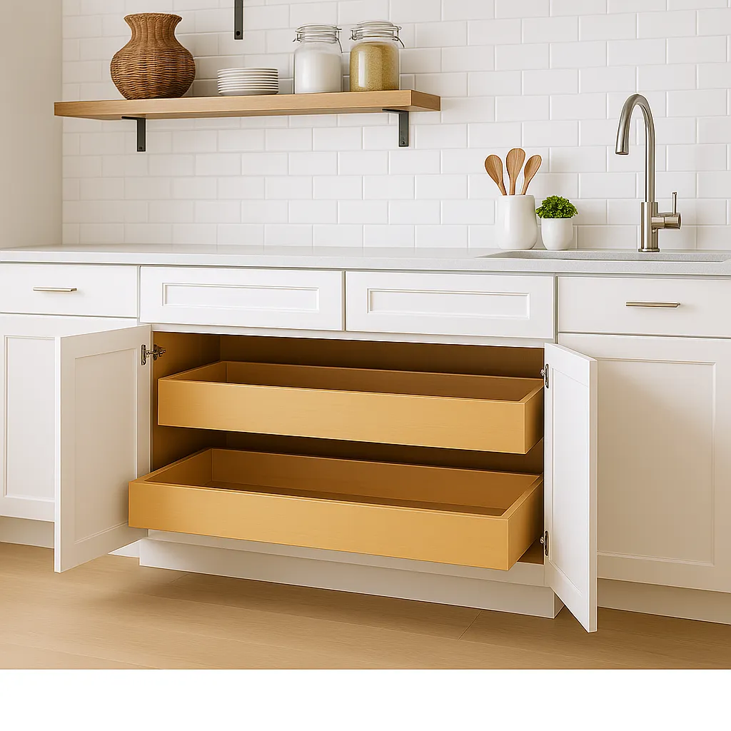 Home Decorators Collection Grayson 36" Assembled Plywood Base Kitchen Cabinet - Pacific White, photo 2 of 3