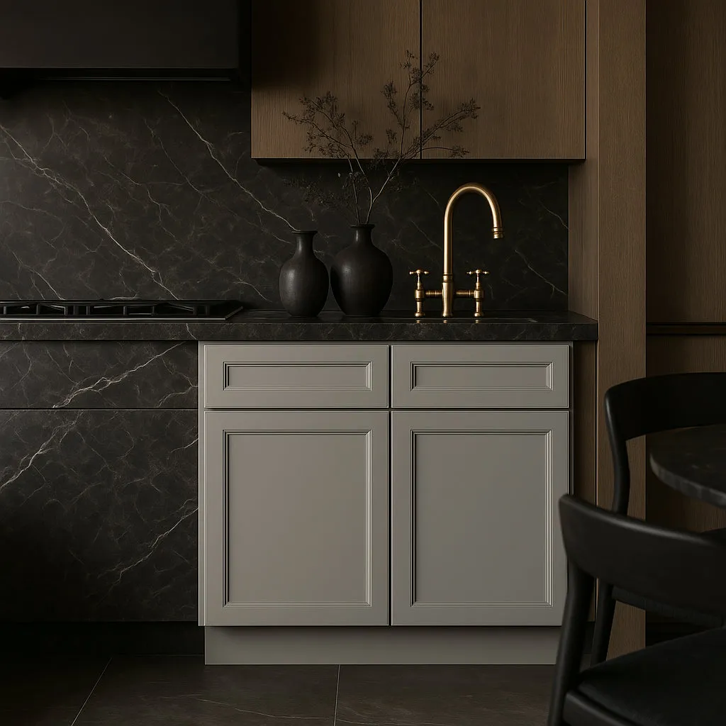Home Decorators Collection Grayson 36" Pearl Gray Kitchen Base Cabinet with Soft Close, photo 3 of 3