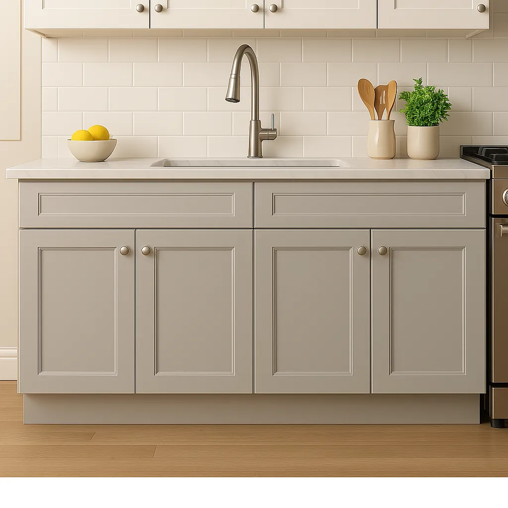 Home Decorators Collection Grayson 36" Pearl Gray Kitchen Base Cabinet with Soft Close, photo 2 of 3