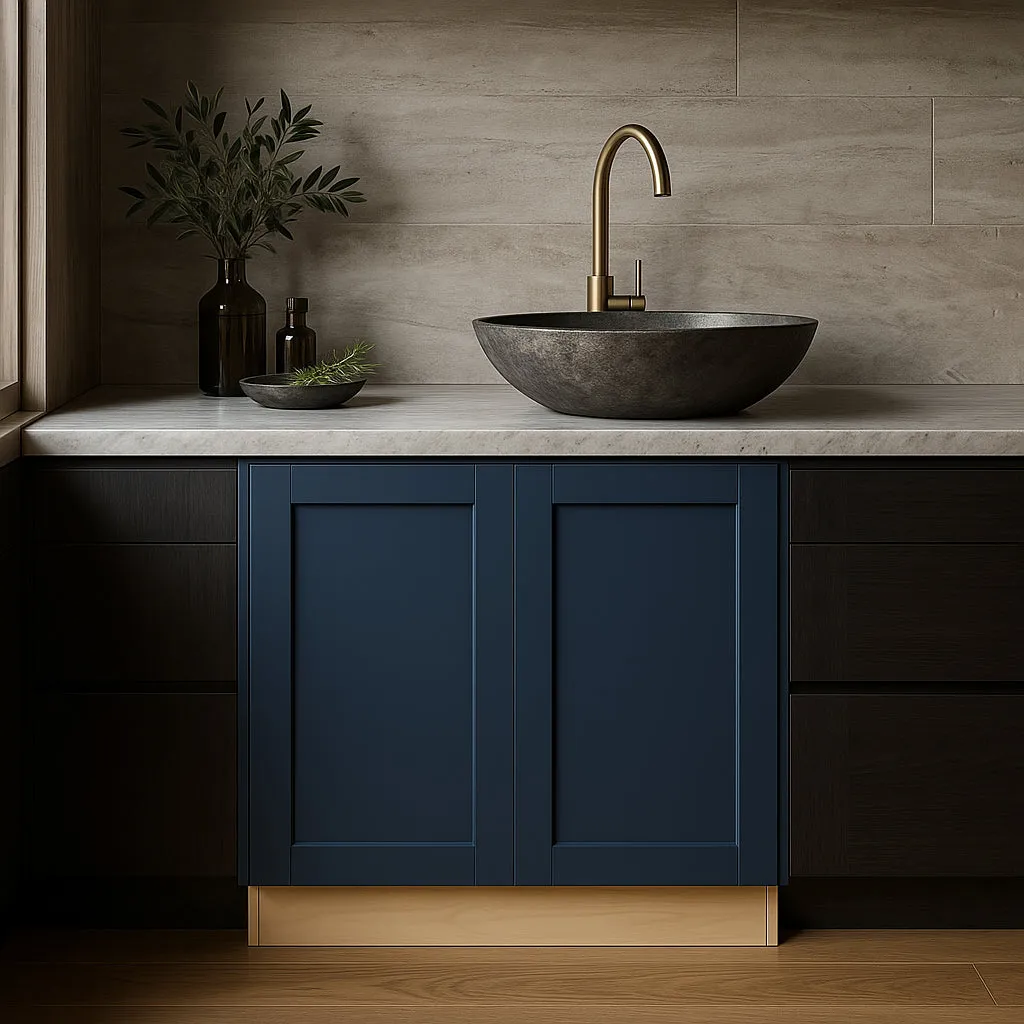 Home Decorators Collection Washington Vessel Blue Plywood Shaker Assembled Base Kitchen Cabinet Soft Close 30 in W x 24 in D x 34.5 in H, photo 3 of 3