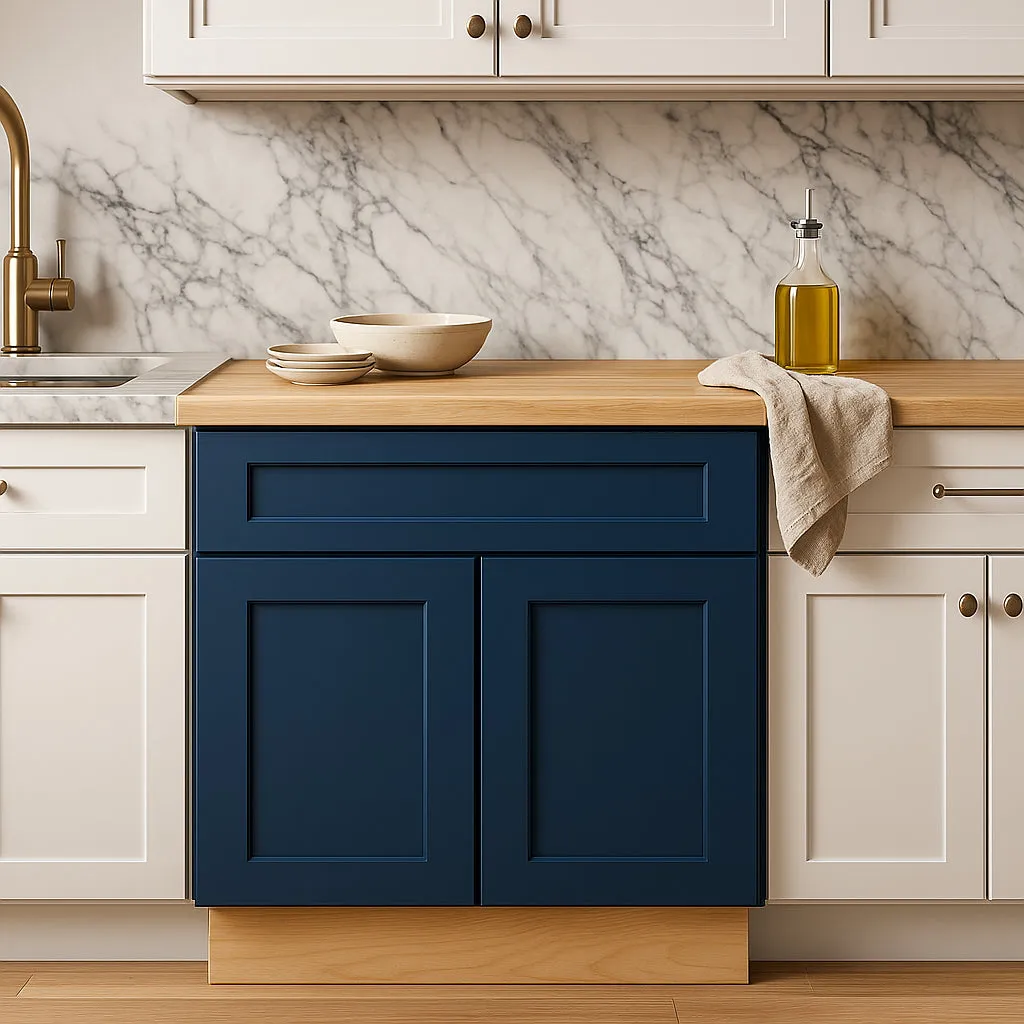 Home Decorators Collection Newport Mythic Blue Kitchen Base Cabinet, photo 2 of 3