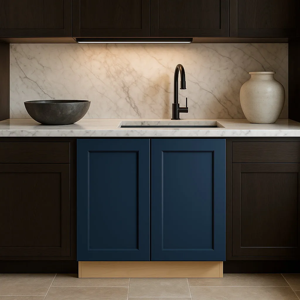 Home Decorators Collection Newport Mythic Blue Full Height Kitchen Cabinet, photo 3 of 3