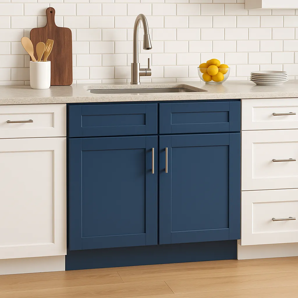 Home Decorators Collection Washington Vessel Blue Shaker Base Kitchen Cabinet, photo 2 of 3