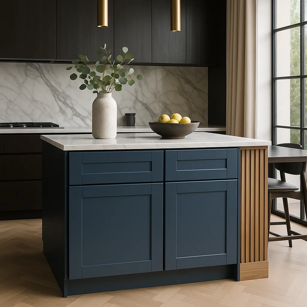 Home Decorators Collection Washington Vessel Blue Shaker Base Kitchen Cabinet, photo 3 of 3