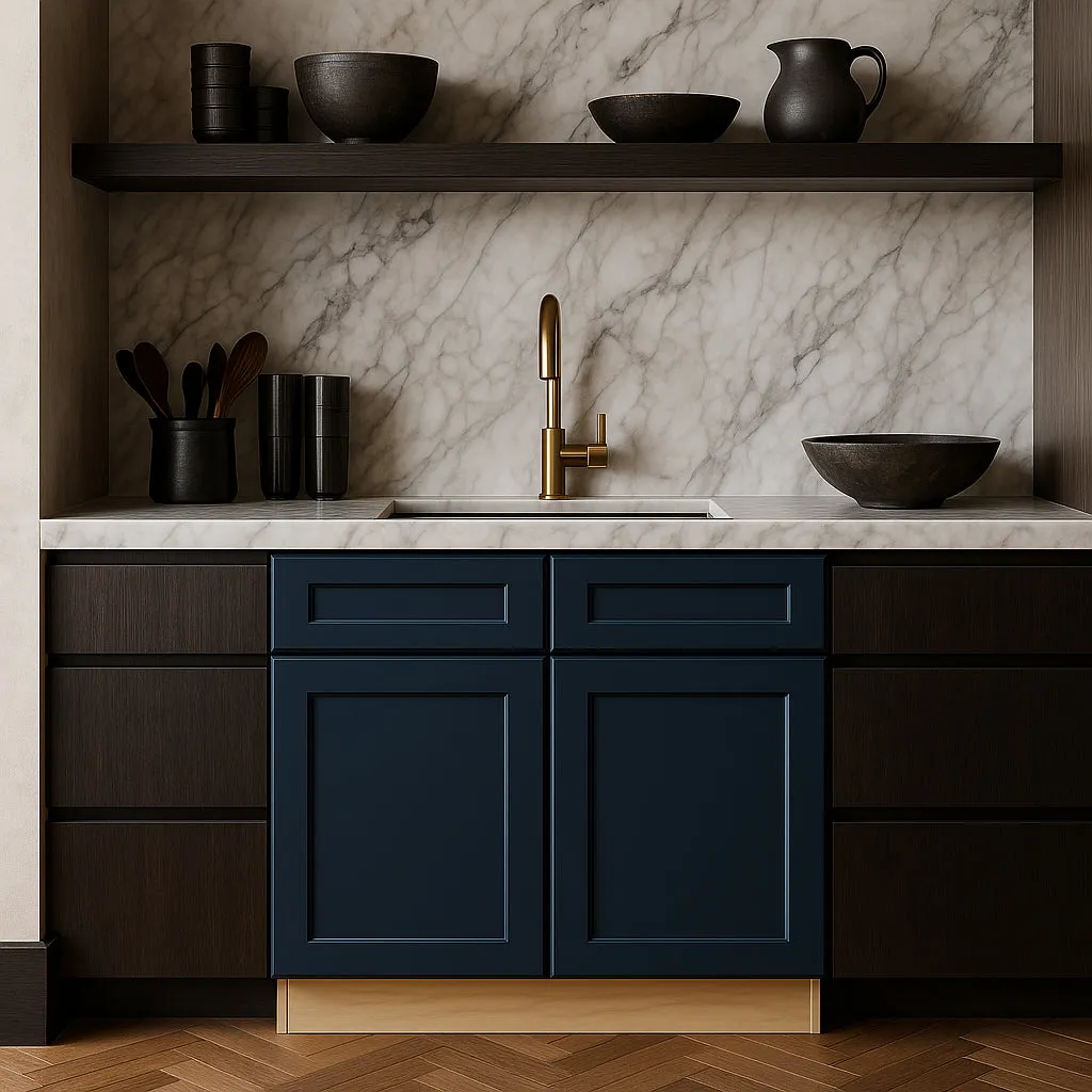 Home Decorators Collection Newport 36" Mythic Blue Kitchen Cabinet, photo 3 of 3