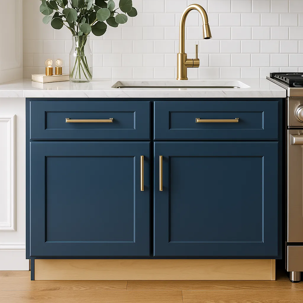Home Decorators Collection Newport 36" Mythic Blue Kitchen Cabinet, photo 2 of 3