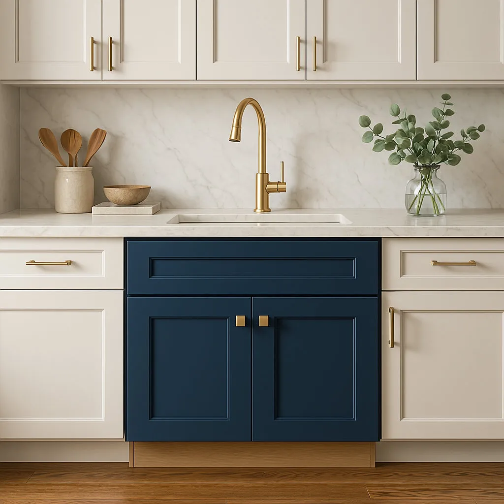 Home Decorators Collection Newport Mythic Blue Kitchen Cabinet, photo 2 of 3
