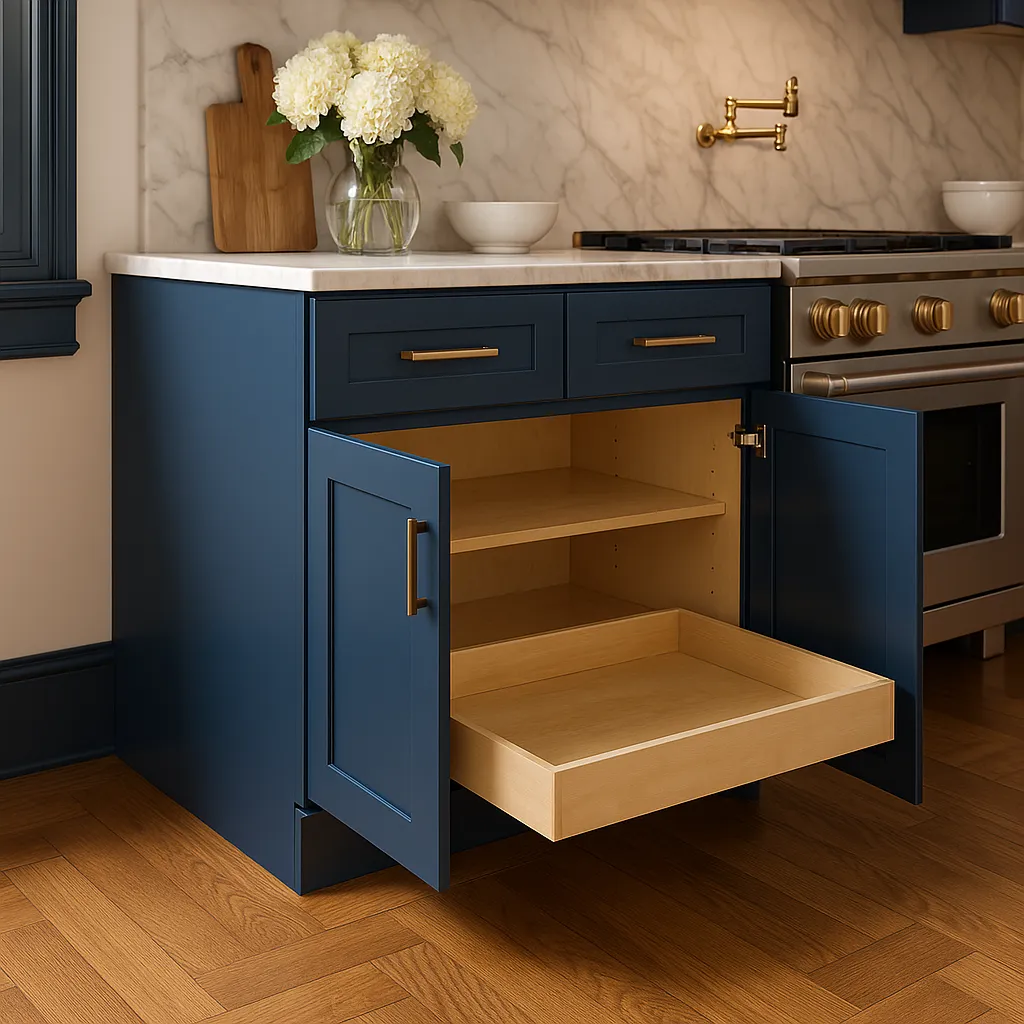 Home Decorators Collection Newport Mythic Blue Kitchen Cabinet, photo 2 of 3