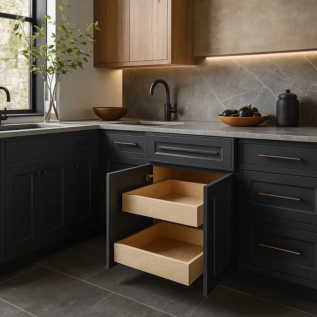 Home Decorators Collection Grayson 24" Base Kitchen Cabinet in Deep Onyx, photo 3 of 3