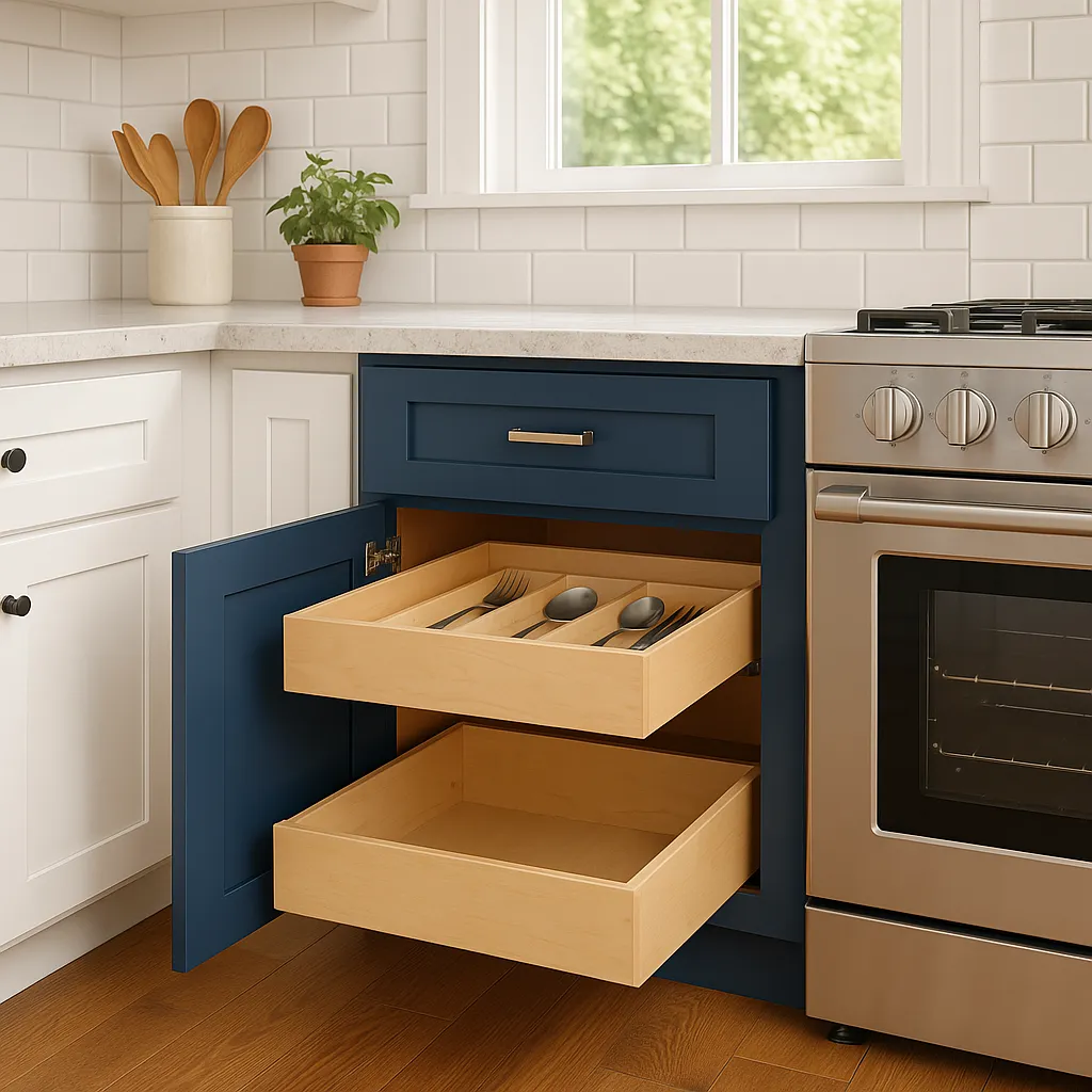 Home Decorators Collection Newport Mythic Blue Kitchen Cabinet, photo 2 of 3