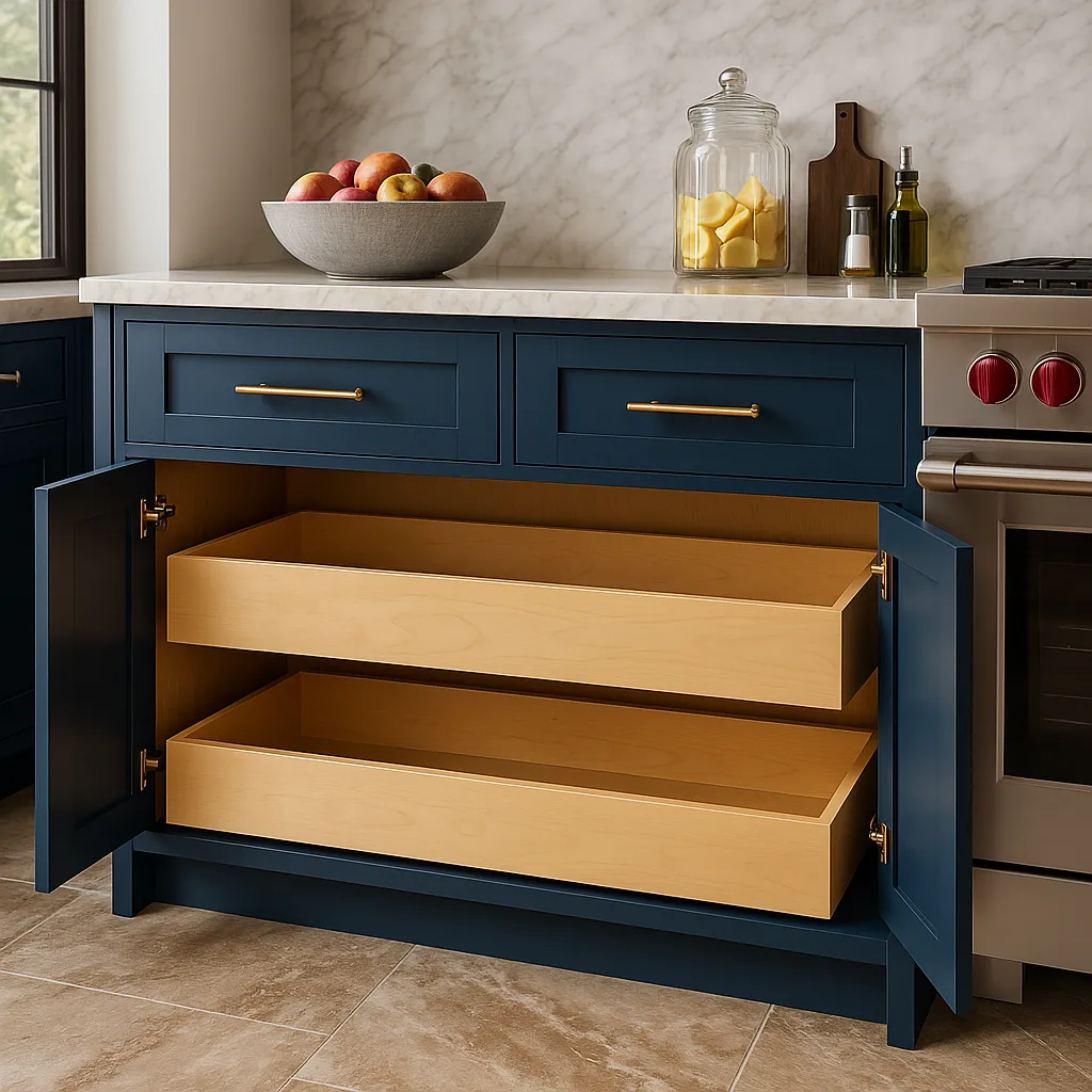 Home Decorators Collection Washington Vessel Blue Shaker Base Kitchen Cabinet, photo 2 of 3
