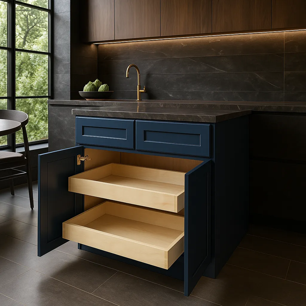 Home Decorators Collection Newport Mythic Blue Kitchen Cabinet, photo 3 of 3