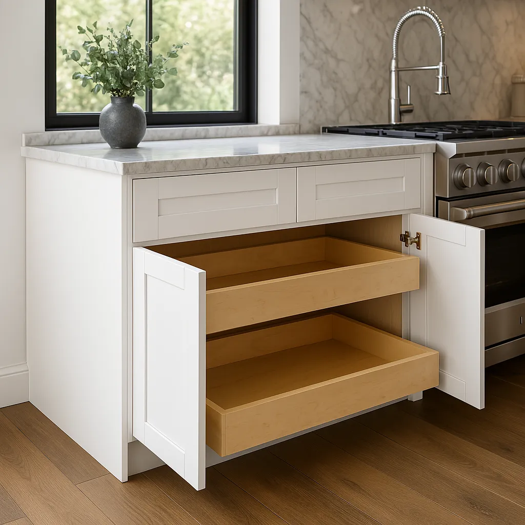 Home Decorators Collection Washington Vesper White Plywood Shaker Assembled Base Kitchen Cabinet, photo 2 of 3