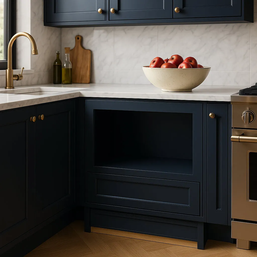 Home Decorators Collection Washington Microwave Kitchen Cabinet, Vessel Blue, photo 2 of 3