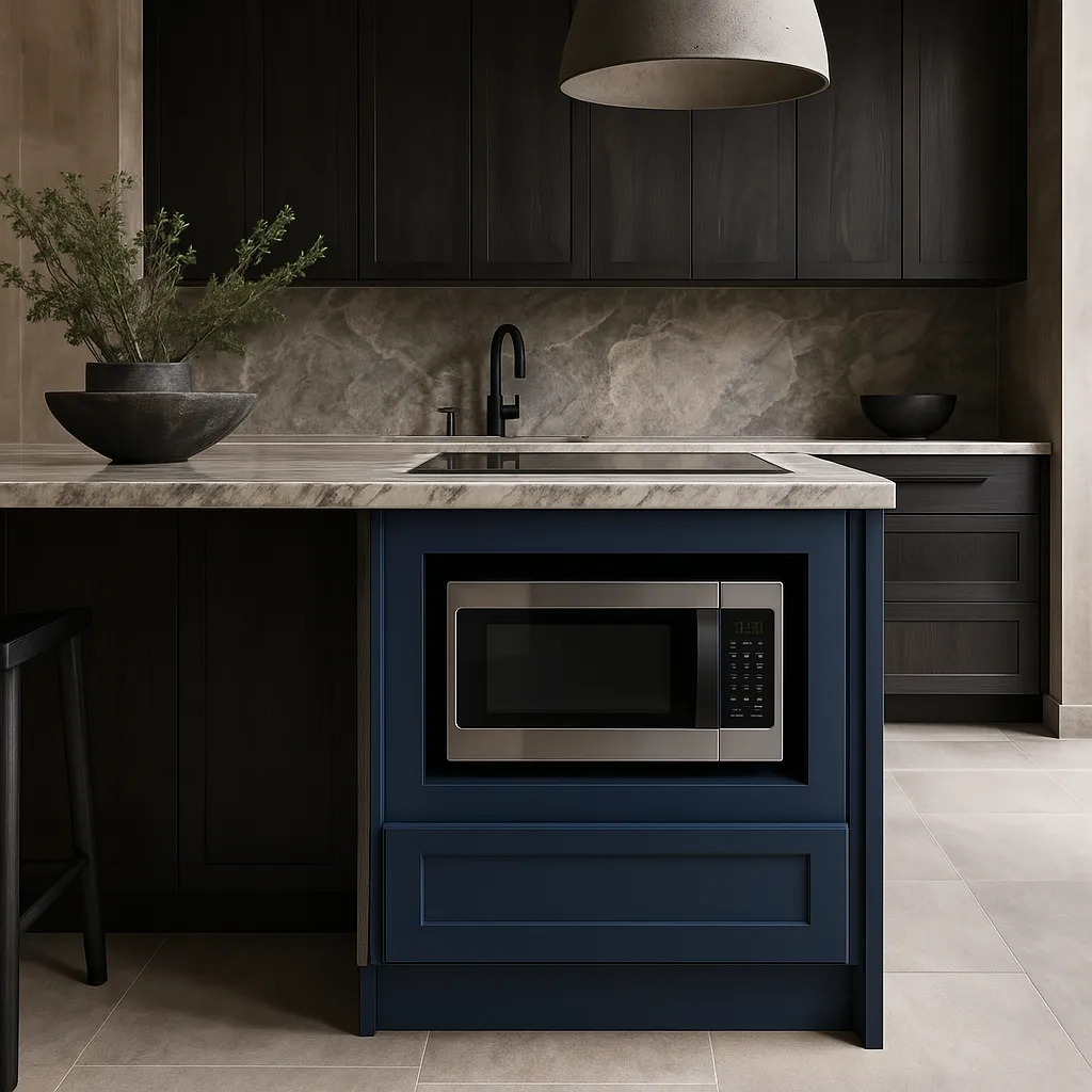 Home Decorators Collection Washington Microwave Kitchen Cabinet, Vessel Blue, photo 3 of 3