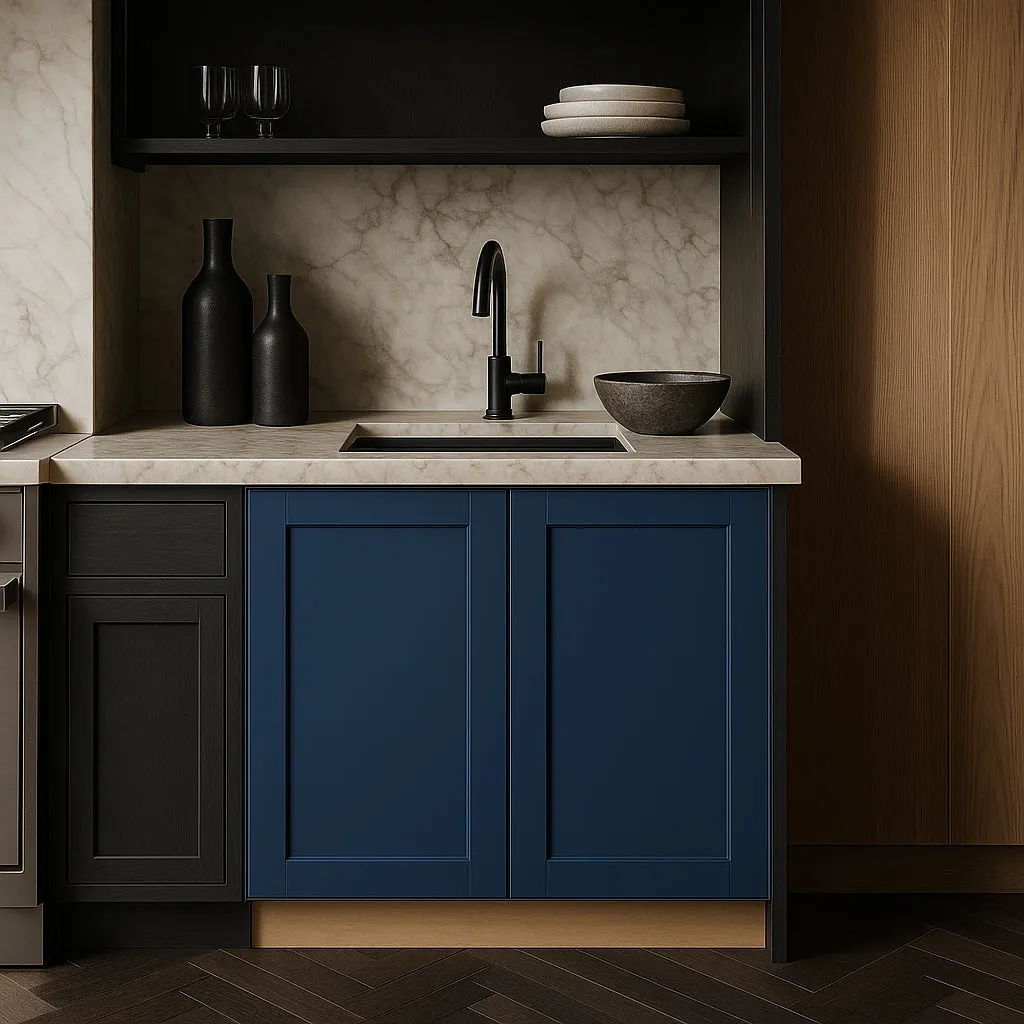 Home Decorators Collection Washington Vessel Blue Shaker Base Kitchen Cabinet, photo 3 of 3