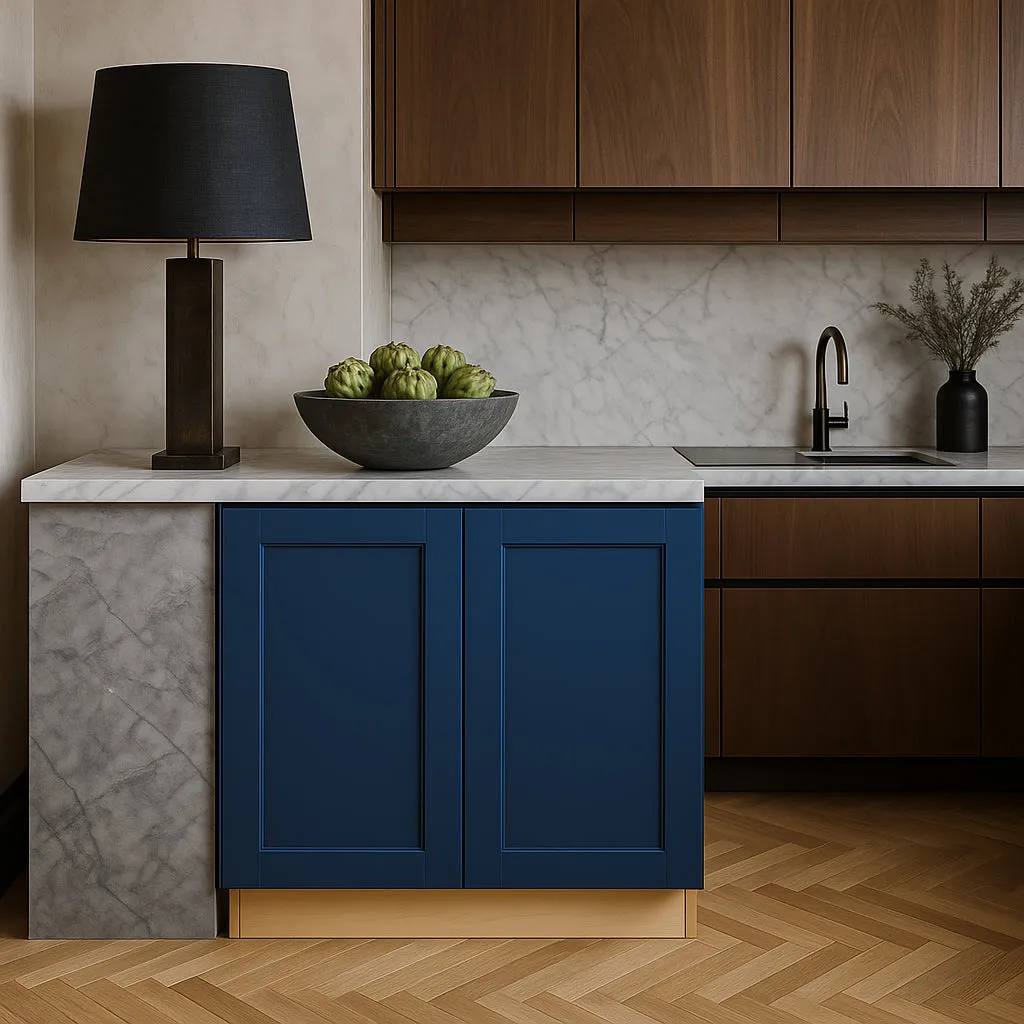 Home Decorators Collection Washington Vessel Blue Shaker Base Kitchen Cabinet, photo 3 of 3