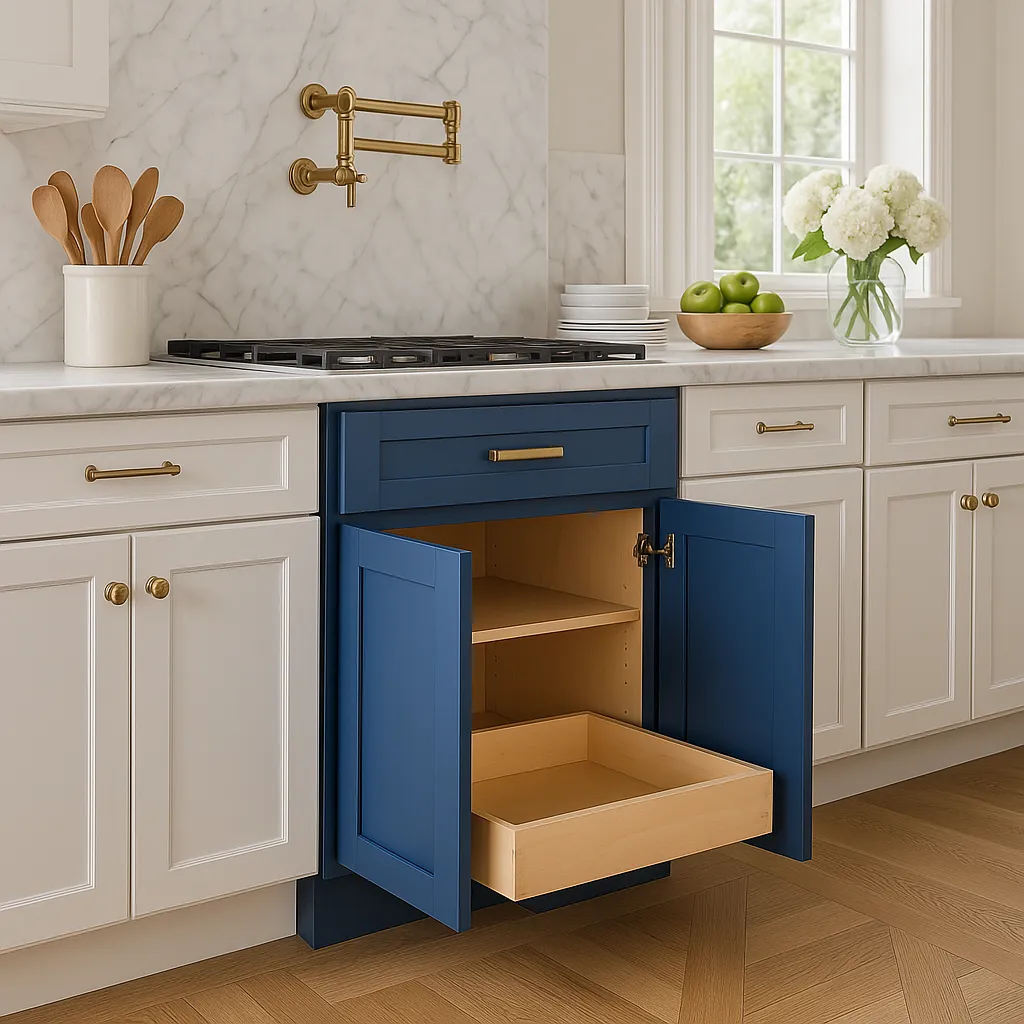 Home Decorators Collection Washington Vessel Blue Plywood Shaker Assembled Base Kitchen Cabinet, photo 2 of 3