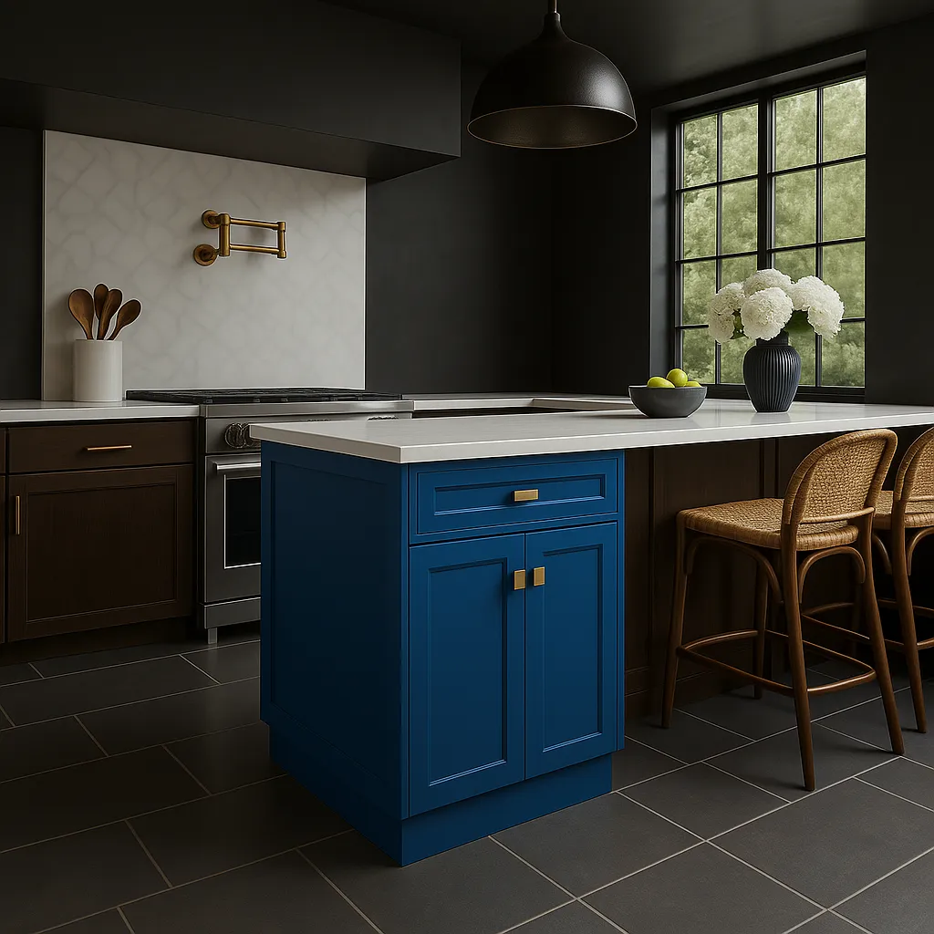Home Decorators Collection Washington Vessel Blue Plywood Shaker Assembled Base Kitchen Cabinet, photo 3 of 3