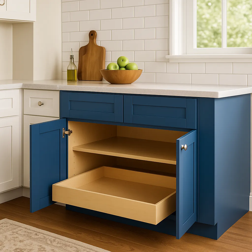 Home Decorators Collection Washington Vessel Blue Shaker Kitchen Cabinet, photo 2 of 3