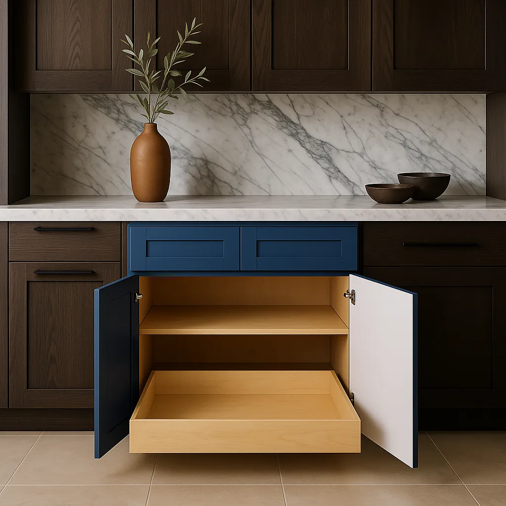 Home Decorators Collection Washington Vessel Blue Shaker Kitchen Cabinet, photo 3 of 3