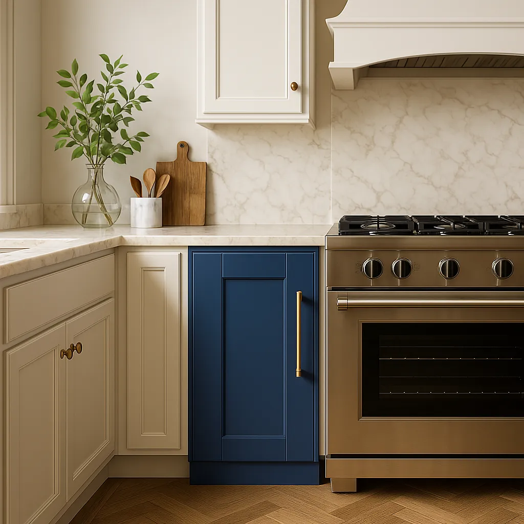 Home Decorators Collection Washington Vessel Blue Shaker Kitchen Cabinet, photo 2 of 3