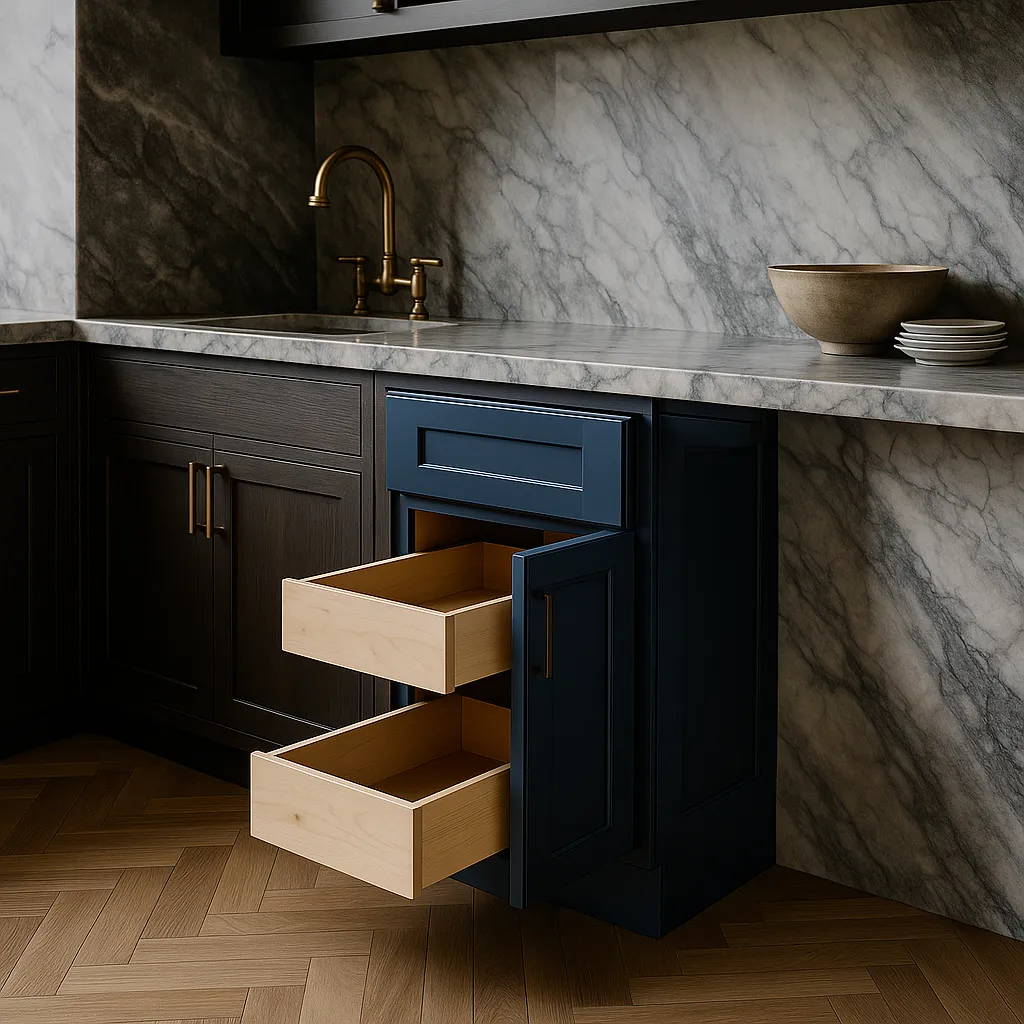 Home Decorators Collection Washington Vessel Blue Shaker Base Kitchen Cabinet, photo 3 of 3