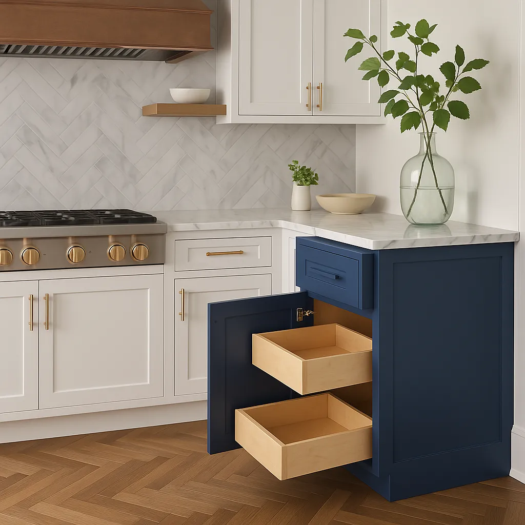 Home Decorators Collection Grayson Mythic Blue Shaker Base Cabinet, photo 2 of 3