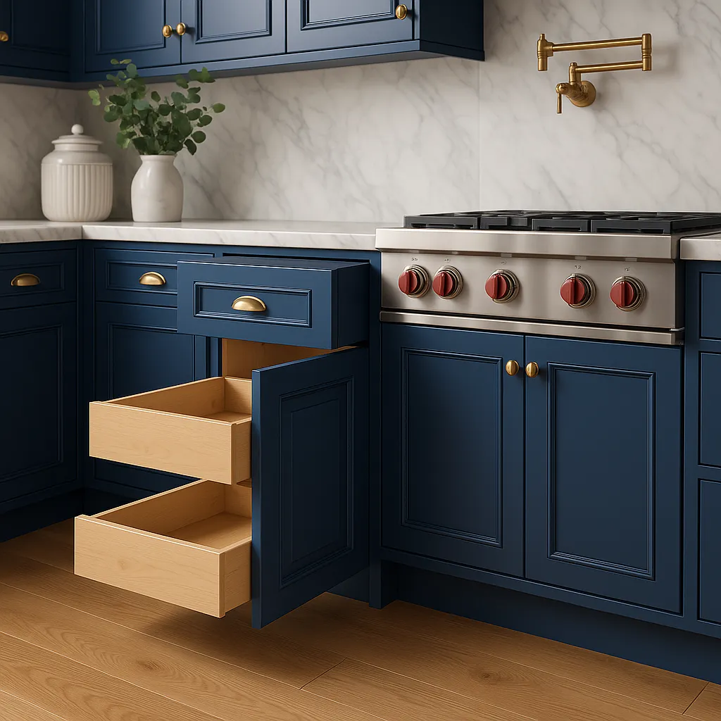 Home Decorators Collection Grayson Mythic Blue Kitchen Cabinet, photo 2 of 3