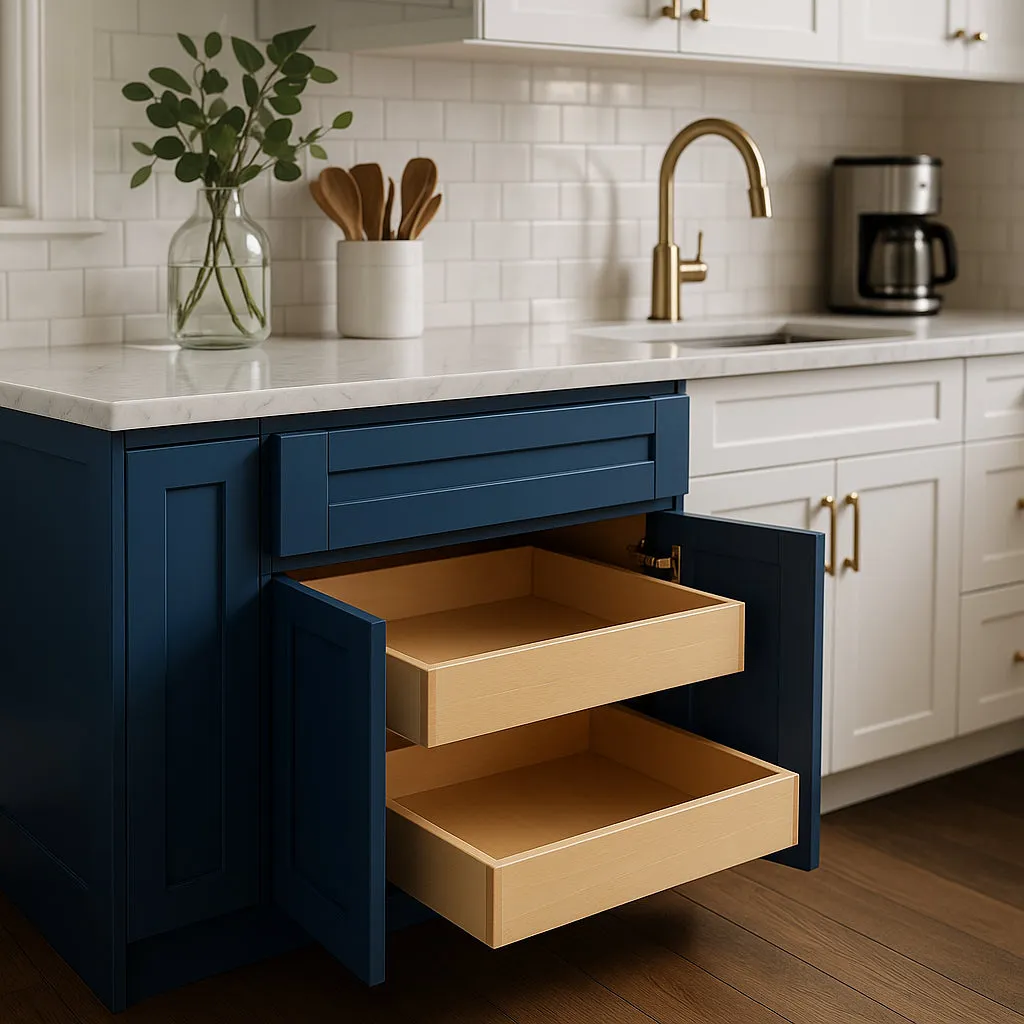 Home Decorators Collection Washington Vessel Blue Shaker Base Kitchen Cabinet, photo 2 of 3