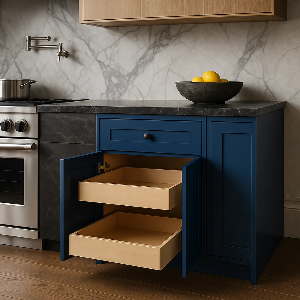 Home Decorators Collection Washington Vessel Blue Shaker Base Kitchen Cabinet, photo 3 of 3