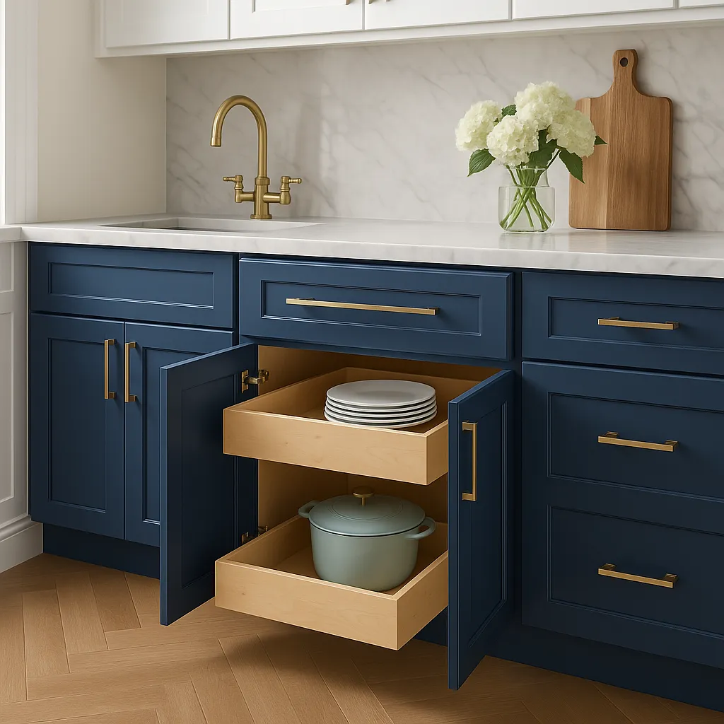 Home Decorators Collection Grayson Mythic Blue Kitchen Cabinet, photo 2 of 3