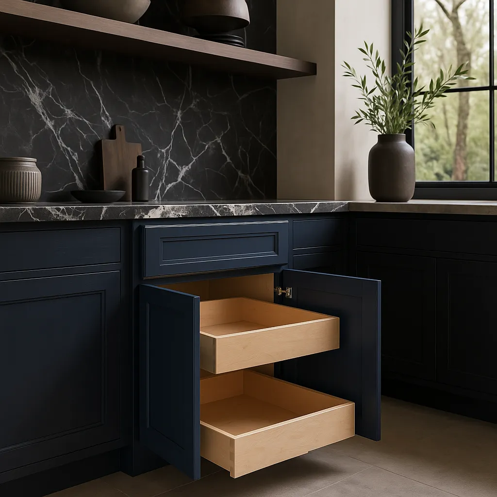 Home Decorators Collection Grayson Mythic Blue Kitchen Cabinet, photo 3 of 3