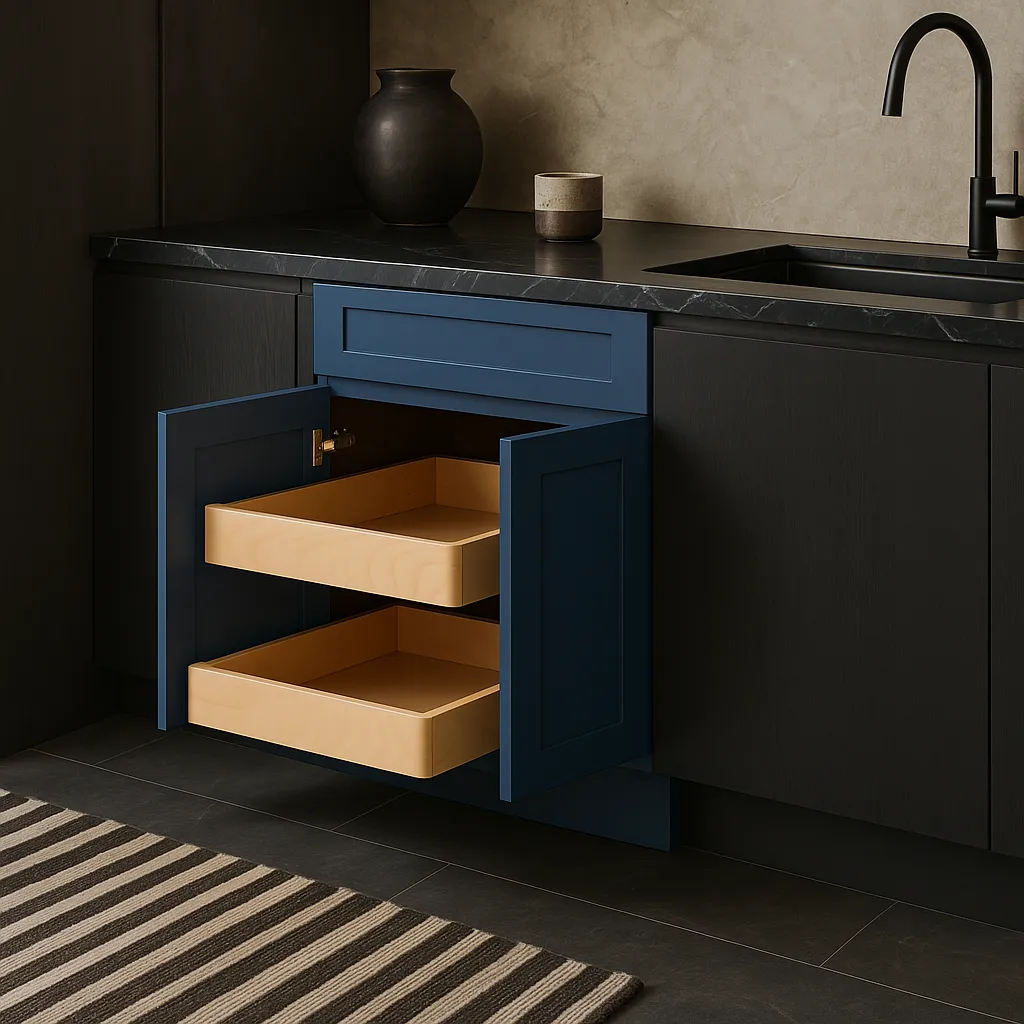 Home Decorators Collection Vessel Blue Shaker Base Kitchen Cabinet, photo 3 of 3