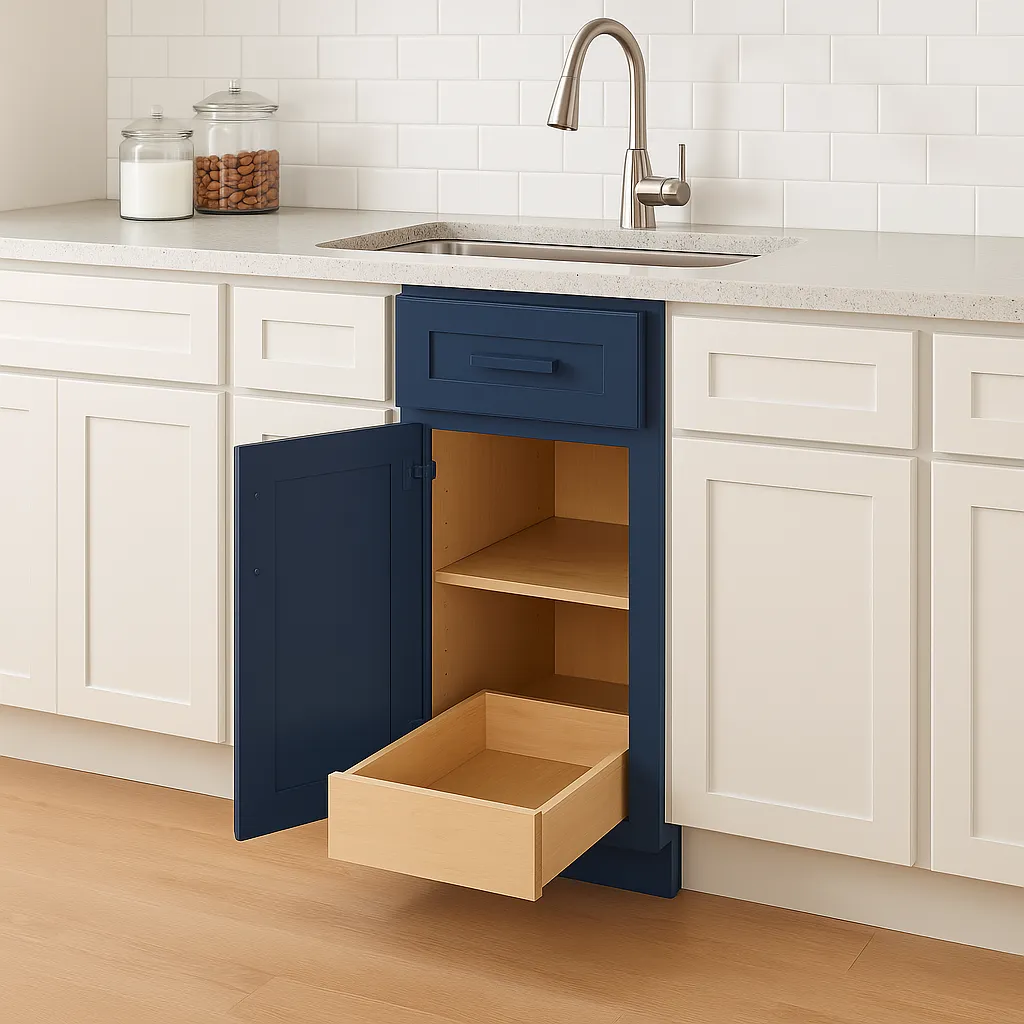 Home Decorators Collection Grayson Mythic Blue Kitchen Cabinet, photo 3 of 4