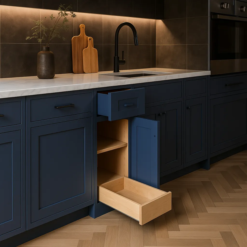Home Decorators Collection Grayson Mythic Blue Kitchen Cabinet, photo 4 of 4