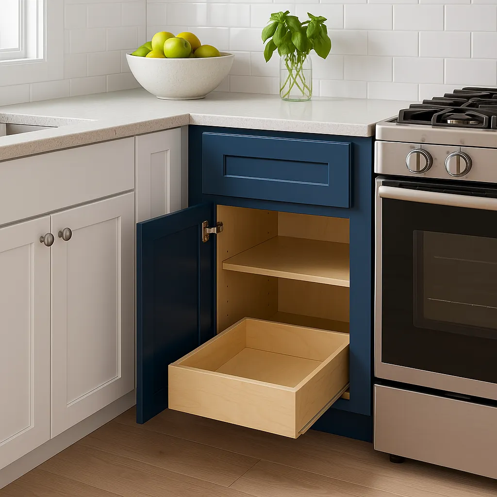 Home Decorators Collection Newport Mythic Blue Kitchen Cabinet, photo 3 of 4