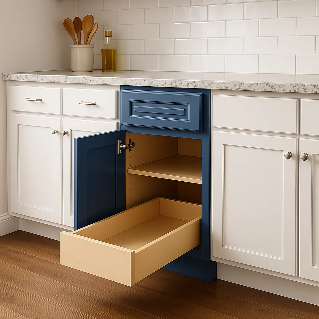 Home Decorators Collection Grayson Mythic Blue Kitchen Cabinet, photo 3 of 4