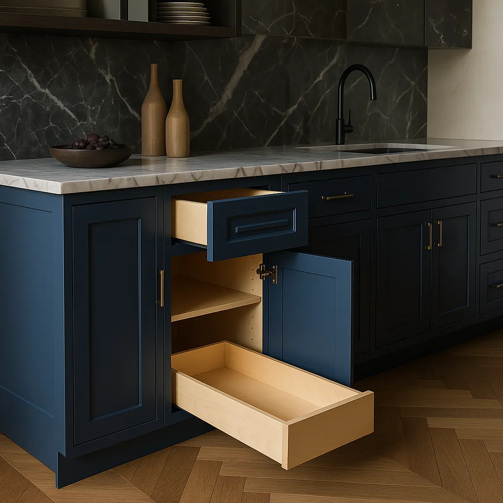 Home Decorators Collection Grayson Mythic Blue Kitchen Cabinet, photo 4 of 4