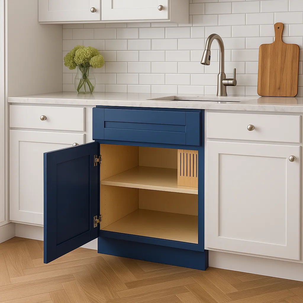 Home Decorators Collection Washington Vessel Blue Shaker Base Cabinet with Knife Block, photo 3 of 4