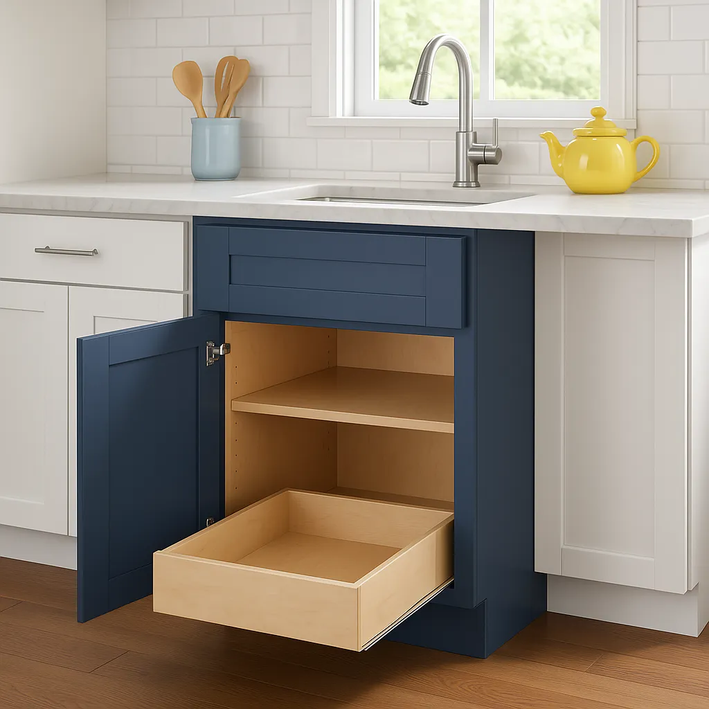 Home Decorators Collection Washington Vessel Blue Shaker Base Kitchen Cabinet, photo 3 of 4
