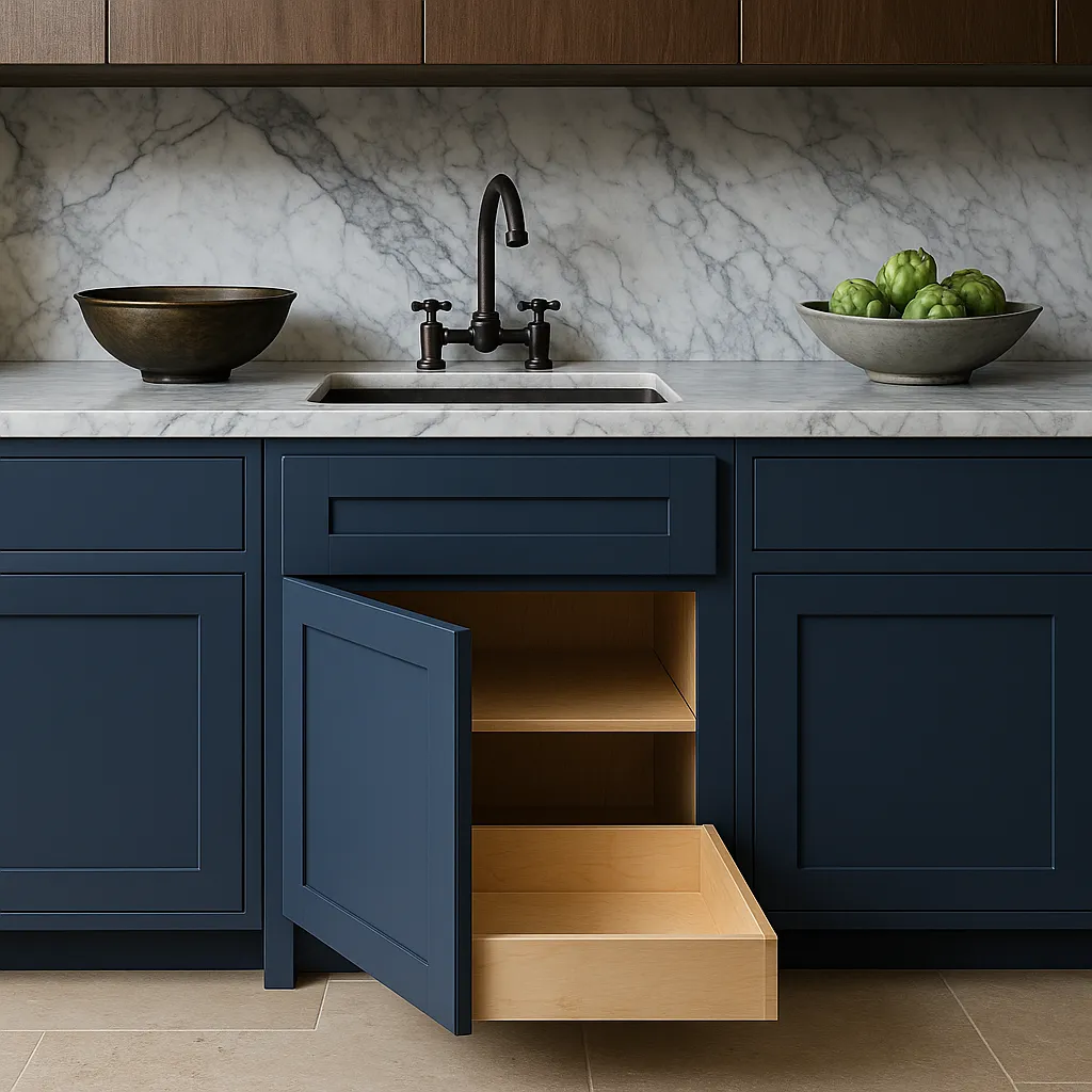 Home Decorators Collection Washington Vessel Blue Shaker Base Kitchen Cabinet, photo 4 of 4
