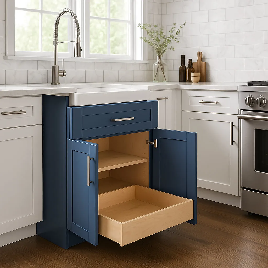 Home Decorators Collection Washington Vessel Blue Shaker Base Kitchen Cabinet, photo 3 of 4