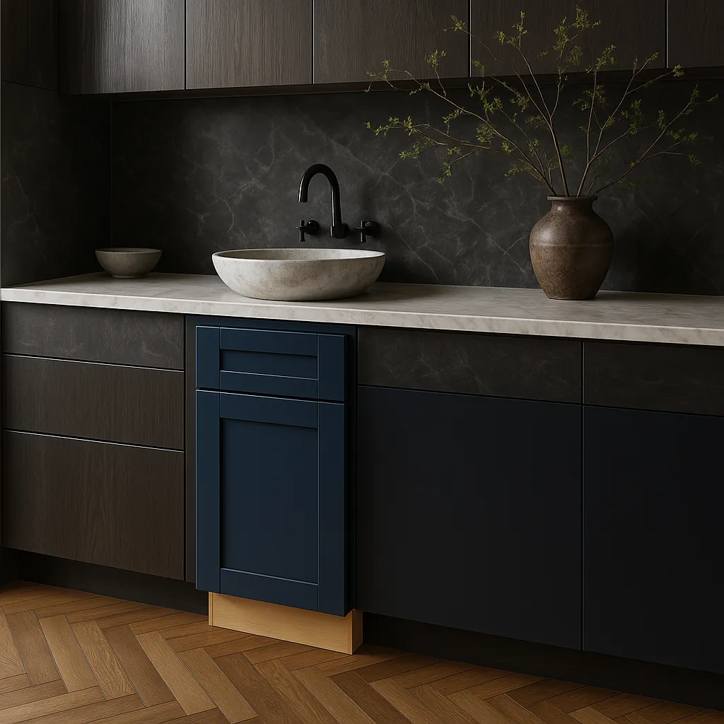 Home Decorators Collection Washington Vessel Blue Shaker Base Kitchen Cabinet, photo 4 of 4