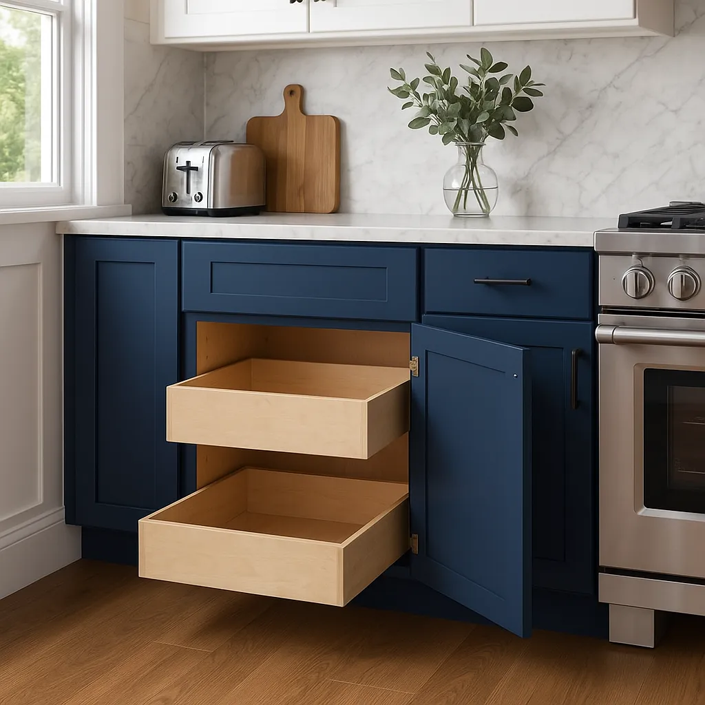 Home Decorators Collection Washington Vessel Blue Shaker Base Kitchen Cabinet, photo 3 of 4