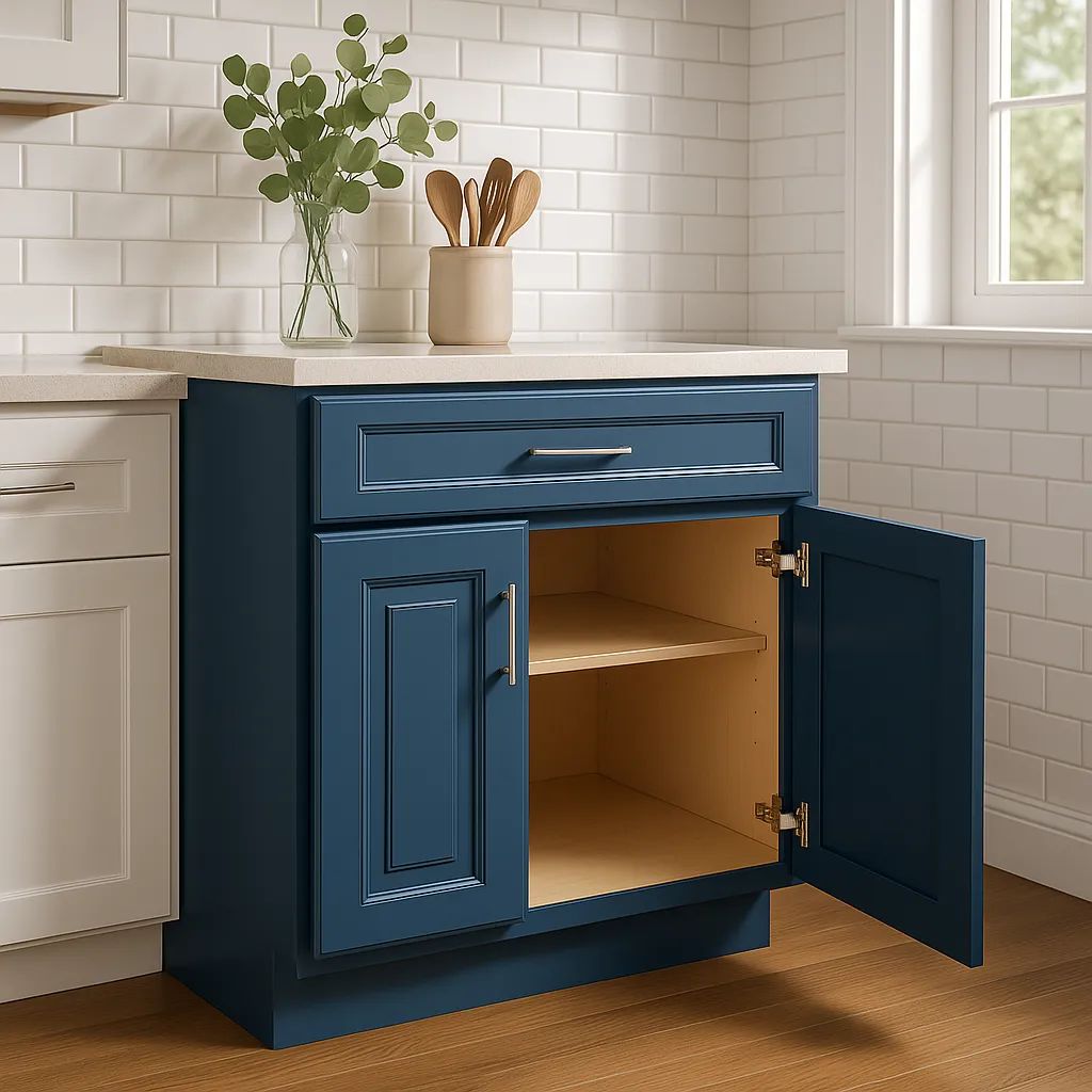 Home Decorators Collection Grayson Mythic Blue Kitchen Cabinet, photo 3 of 4