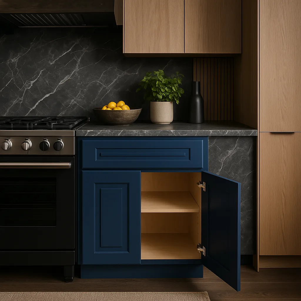 Home Decorators Collection Grayson Mythic Blue Kitchen Cabinet, photo 4 of 4