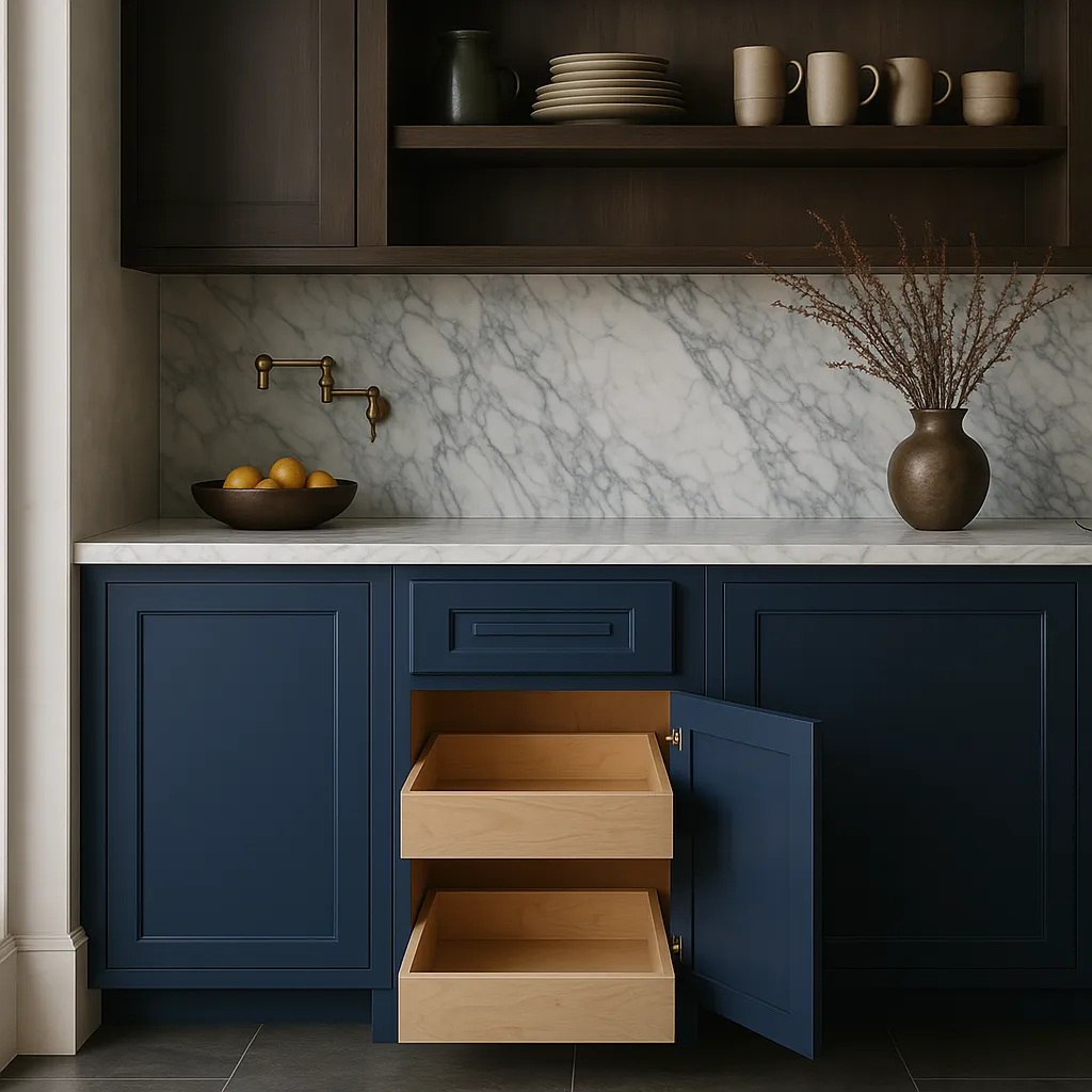 Home Decorators Collection Grayson Mythic Blue Kitchen Cabinet, photo 4 of 4