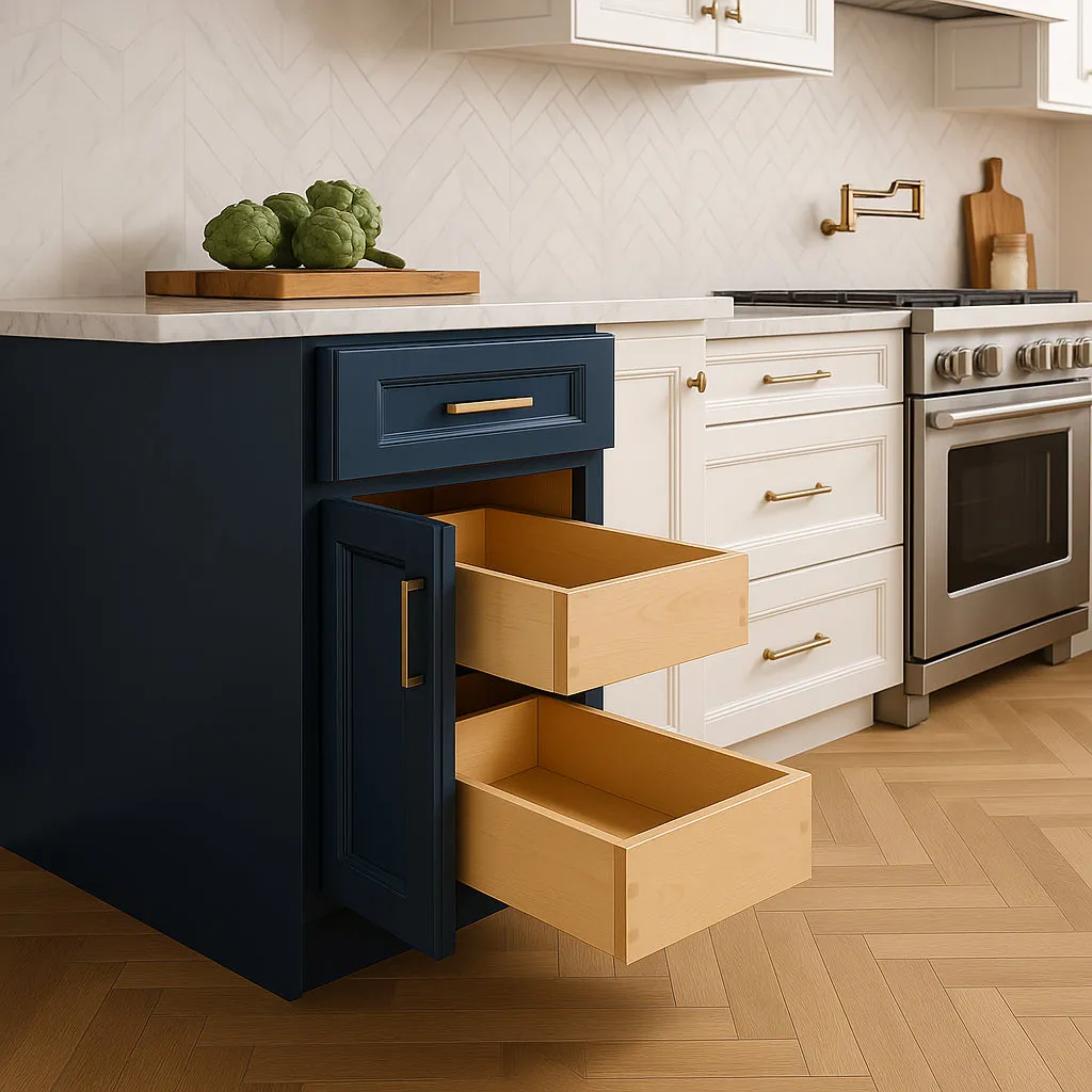 Home Decorators Collection Grayson Mythic Blue Kitchen Cabinet, photo 3 of 4